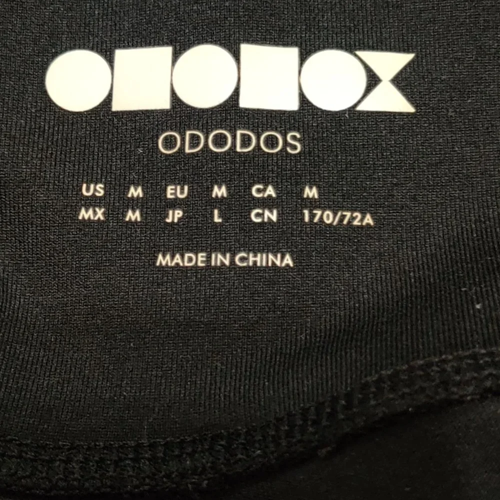 ODODOS Womens Cross Waist Yoga Leggings Capri Workout Pants Gym Black Sz M - Picture 4 of 5